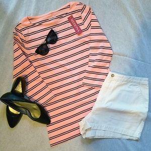 NWT Pink and Navy Striped Top
